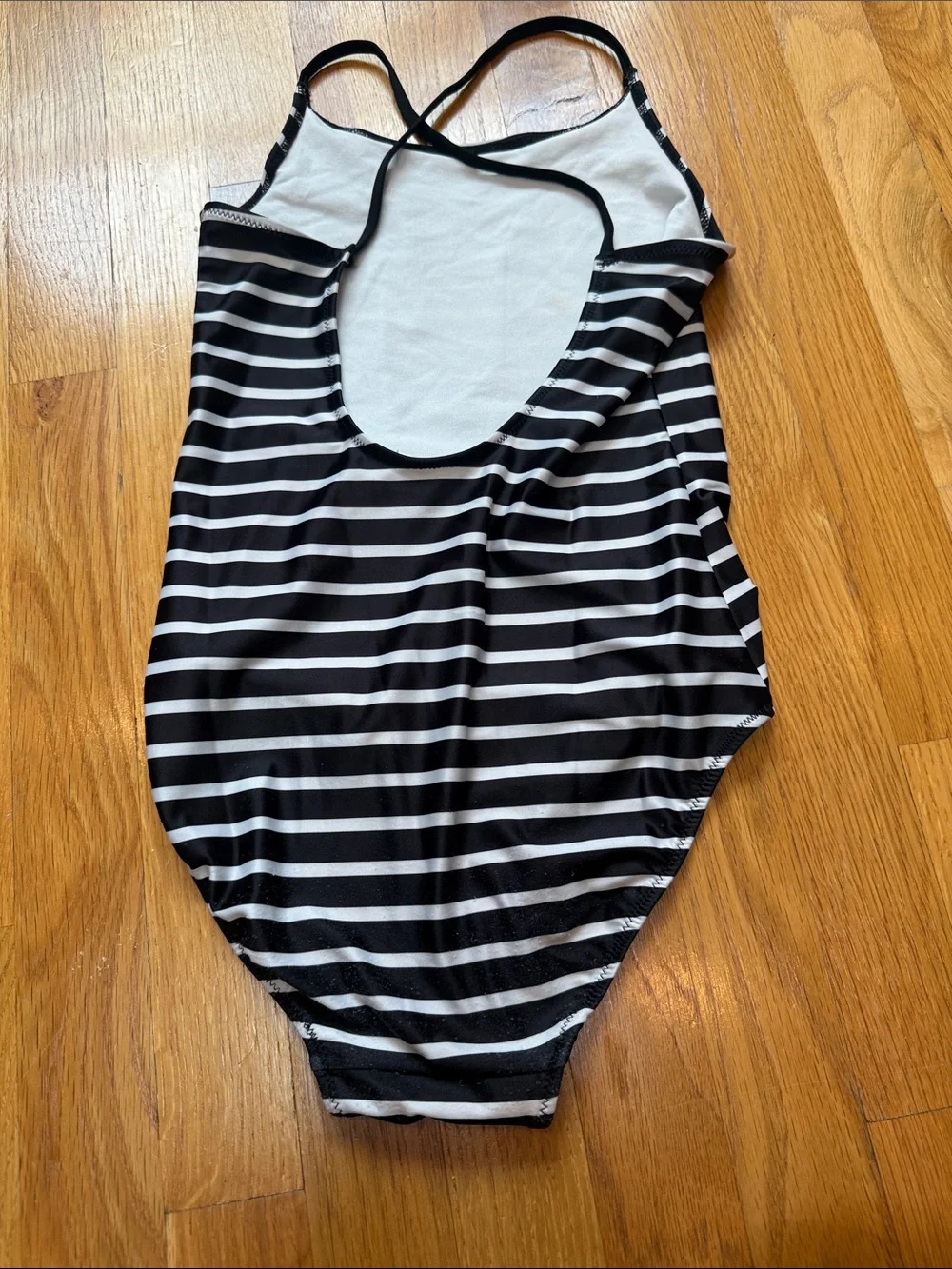 H&M Black and White Striped Kids One-Piece Swimsuit